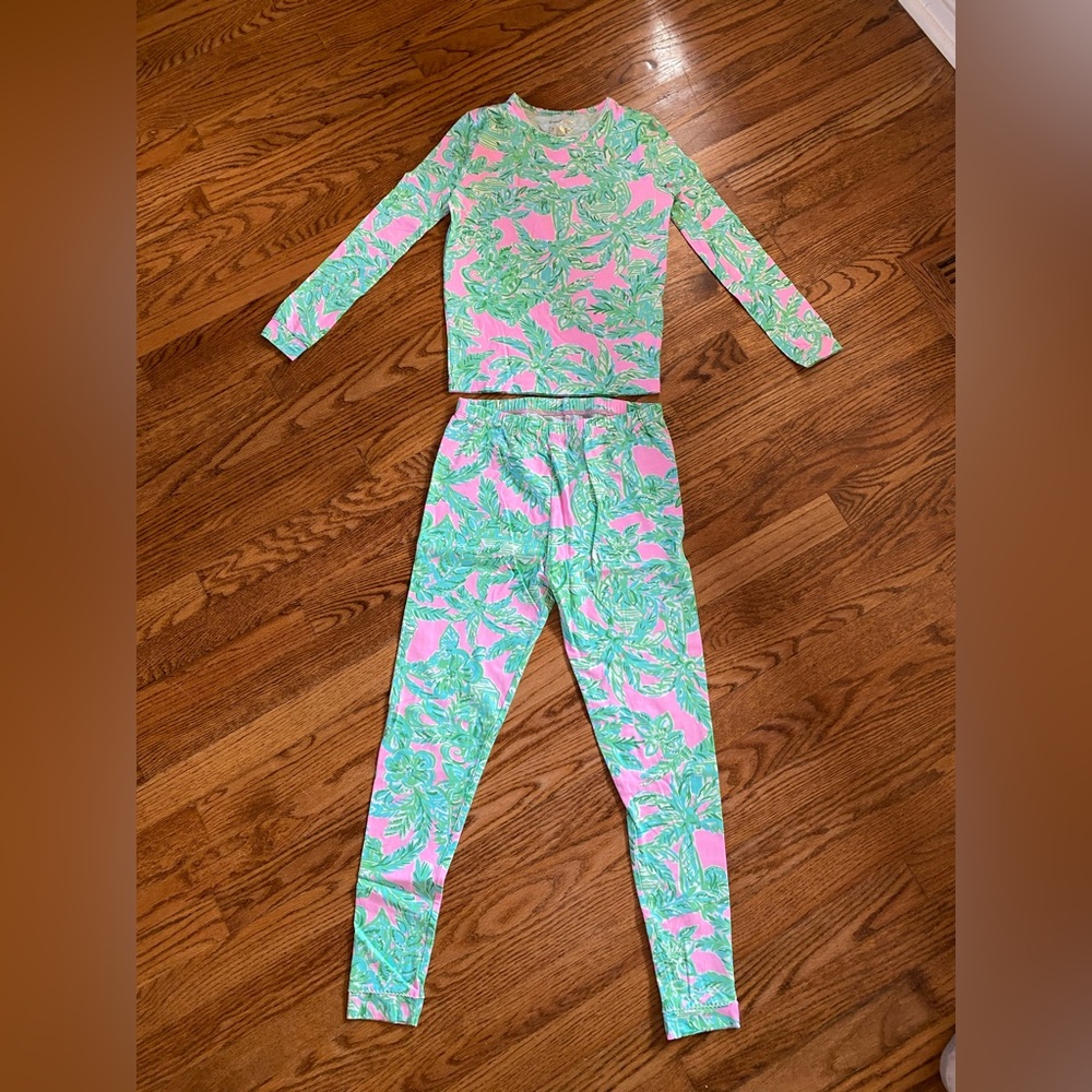 Lilly Pulitzer Green and Pink Pajama Set
